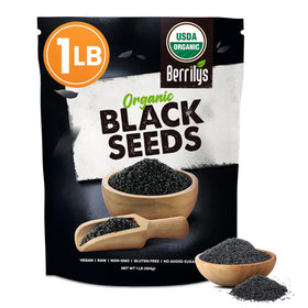 Berrilys black cumin seeds packaging, premium organic spice for easy cooking.