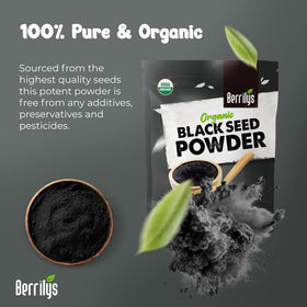 Berrilys Organic Black Seed Powder sprinkled on curry for depth.