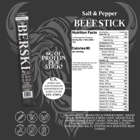 BERSKI Salt & Pepper Beef Sticks on-the-go snack suitable for gym or travel.