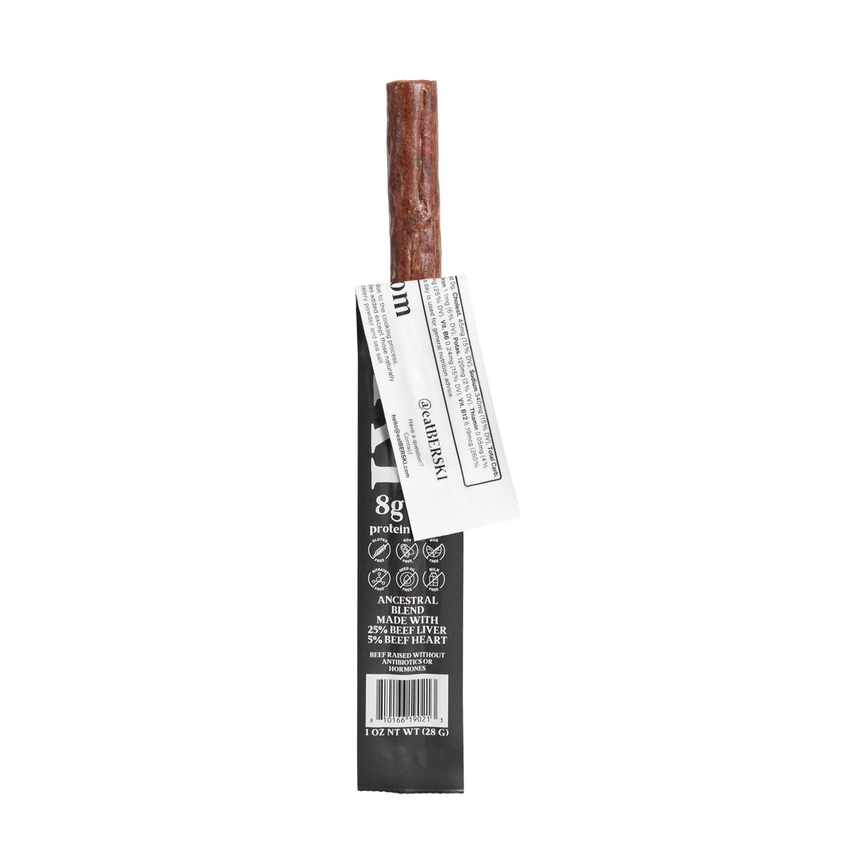 BERSKI Salt & Pepper Beef Sticks regenerative farming origin highlighting sustainable sourcing.