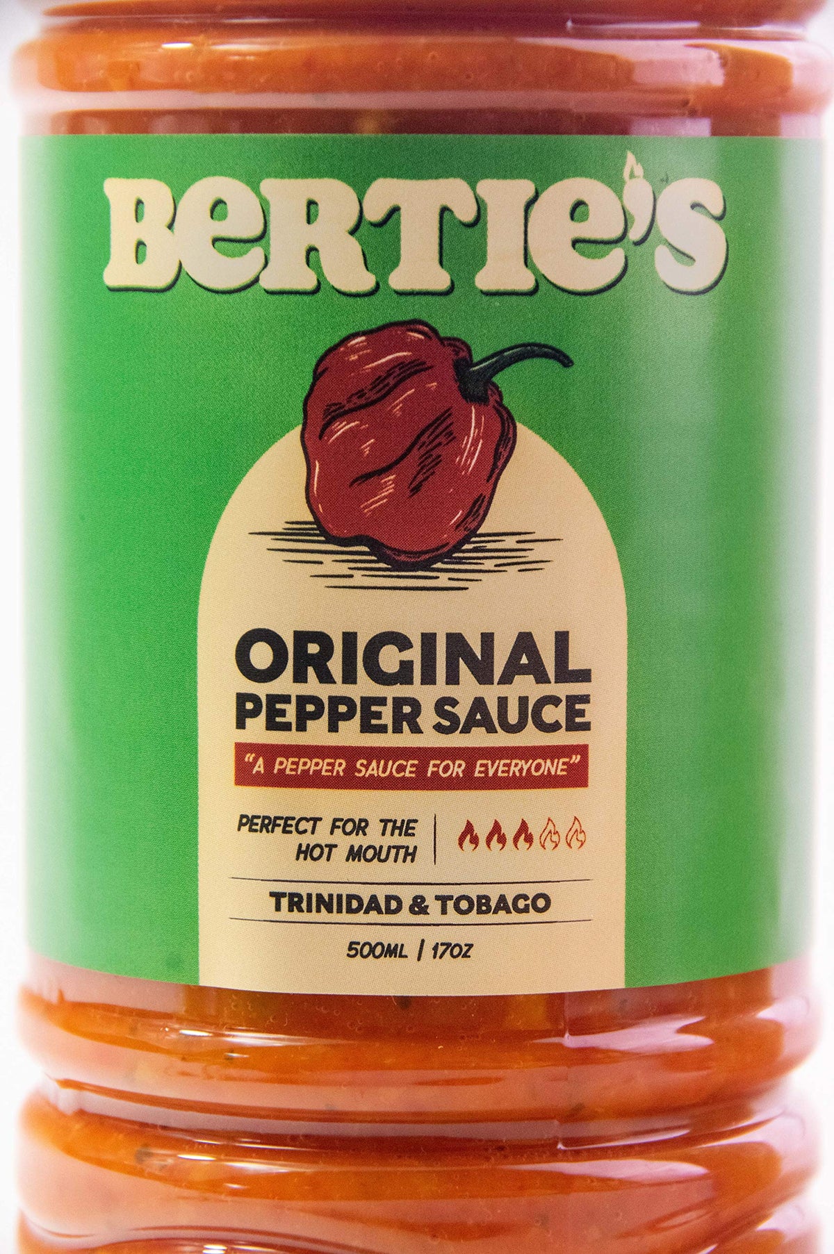 Fresh Trinidad Moruga and Scotch Bonnet peppers harvested for Bertie's pepper sauce.