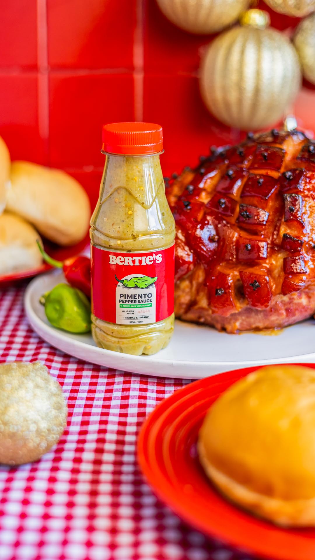 Beef glazed with Bertie's pimento sauce during grilling
