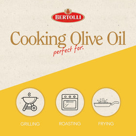Bertolli Classico olive oil shown as a high heat option
