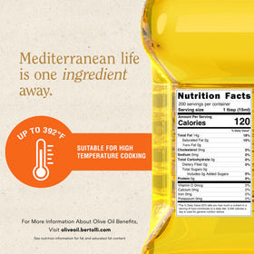Bertolli Olive Oil high smoke point supports high-heat cooking.