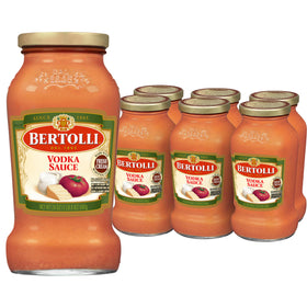 Bertolli Pasta Vodka Sauce Rose jar front highlights rich tomato cream flavor for quick weeknight meals.