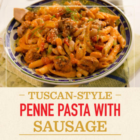 Bertolli Rose Sauce herbs and steam in a bowl suggest aromatic garnish possibilities.