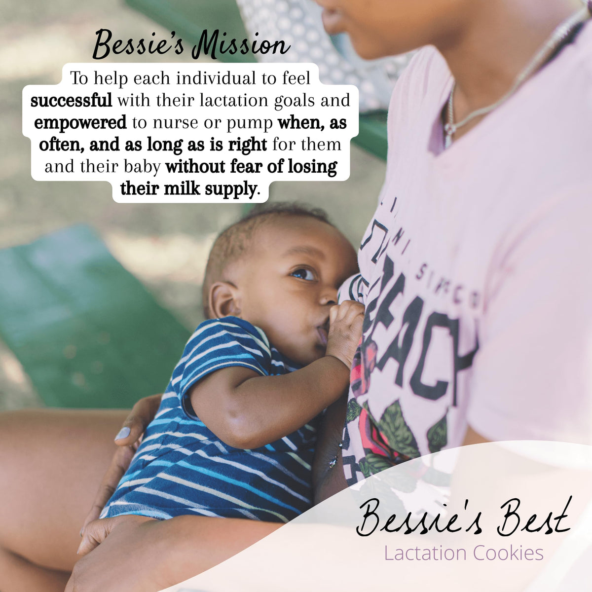 Brewer's yeast note on Bessie's Best Lactation Cookies packaging for lactation-friendly snacking.