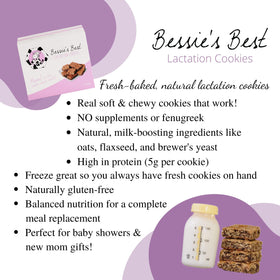 Massive monster-cookie style from Bessie's Best Lactation Cookies on a plate.