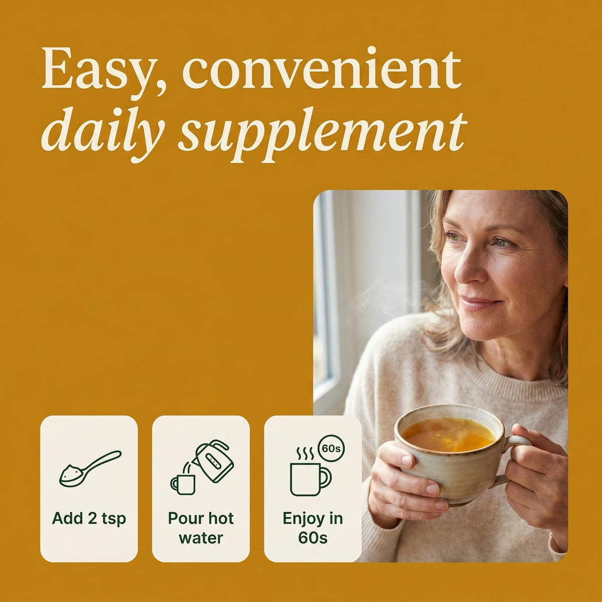 Best Bone Broth turmeric concentrate being poured reveals savory aroma.