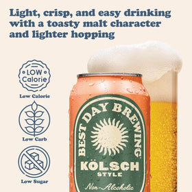 12-pack display of Best Day Brewing Kolsch for social gatherings