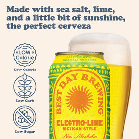 Best Day Brewing Electro-Lime Lager glass highlights tropical aroma perfect for gatherings.