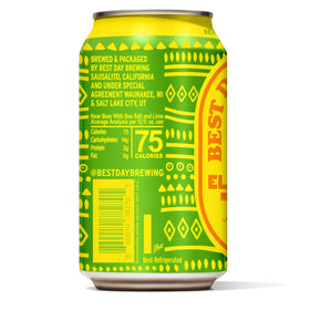 Best Day Brewing Electro-Lime Lager pour shows crisp foam and citrus notes for easy sipping.