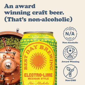 Best Day Brewing Electro-Lime Lager can with sea salt balance for flavorful depth.