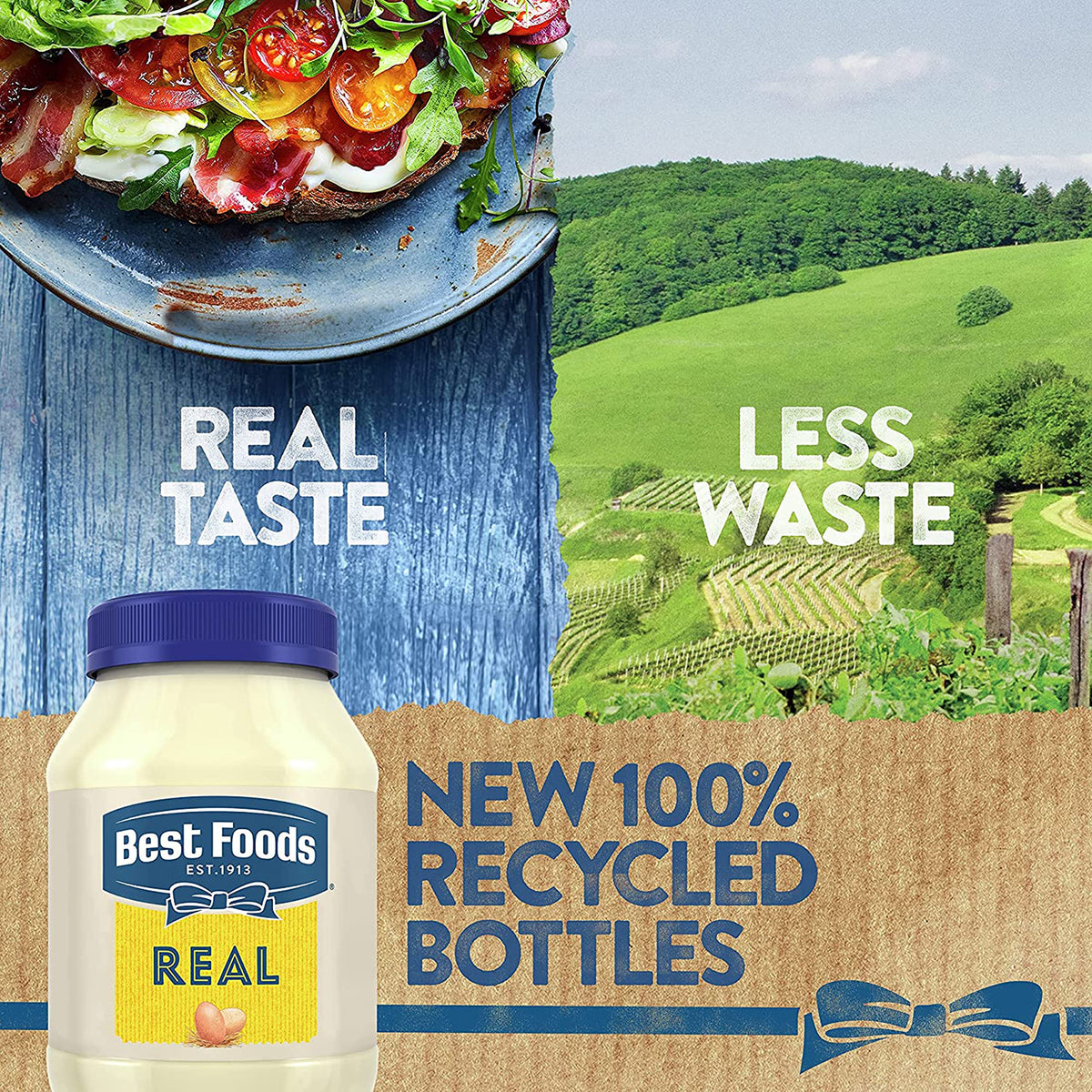 Best Foods Real Mayonnaise on a grilled burger for juicy flavor
