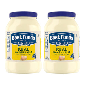Best Foods Real Mayonnaise gluten-free 48oz twin pack jar front for sandwiches