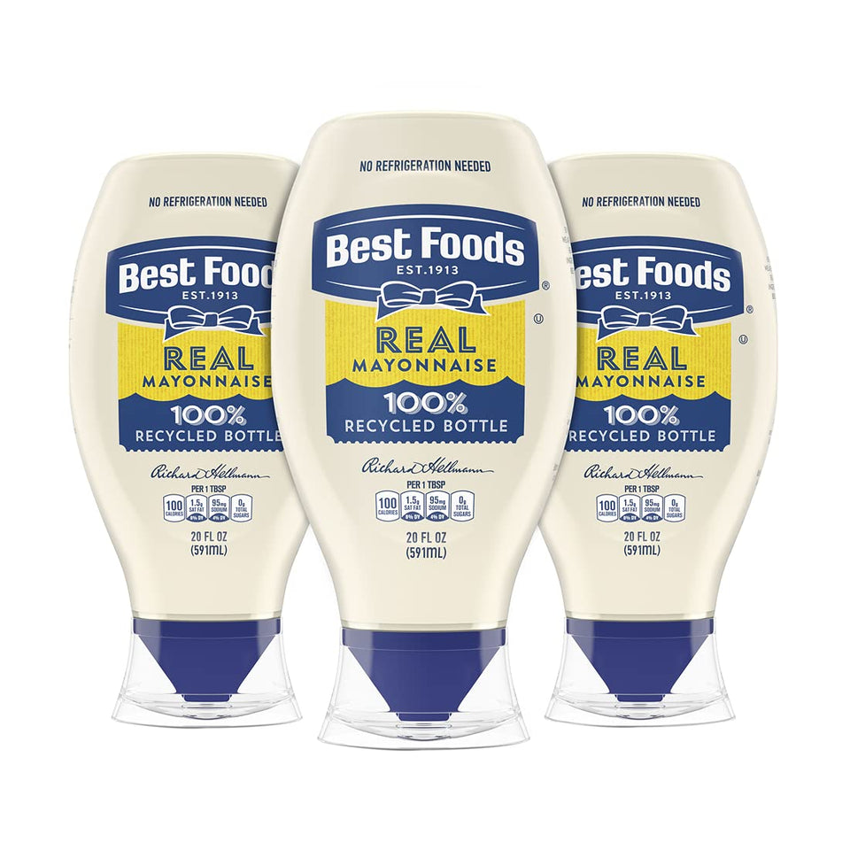 Best Foods Real Mayonnaise squeeze bottle for precise sandwich spreading.