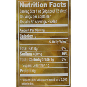 Best Maid Hamburger Slices 80oz label closeup showing dill flavor.