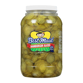 Best Maid Hamburger Slices on burger demonstrates easy layering for tasty bites