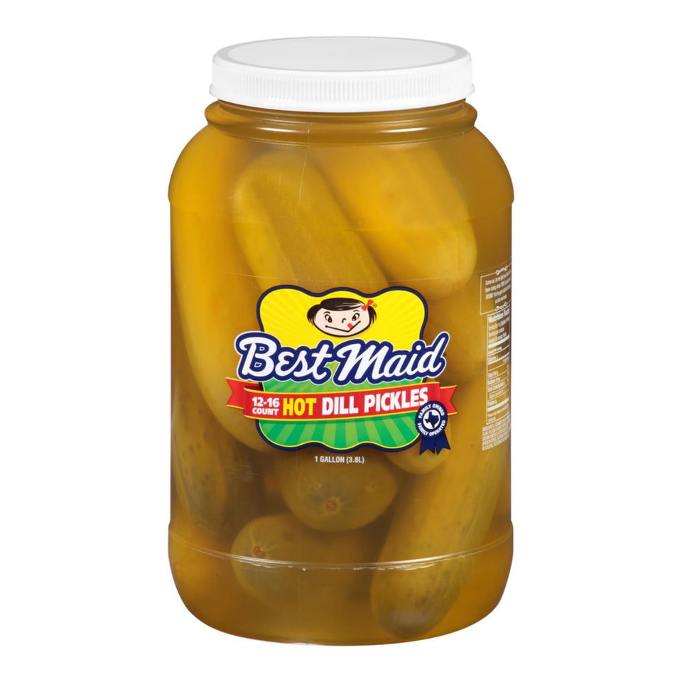 Best Maid Hot-Spicy Pickle jar with whole dill packs bold flavor for snacking