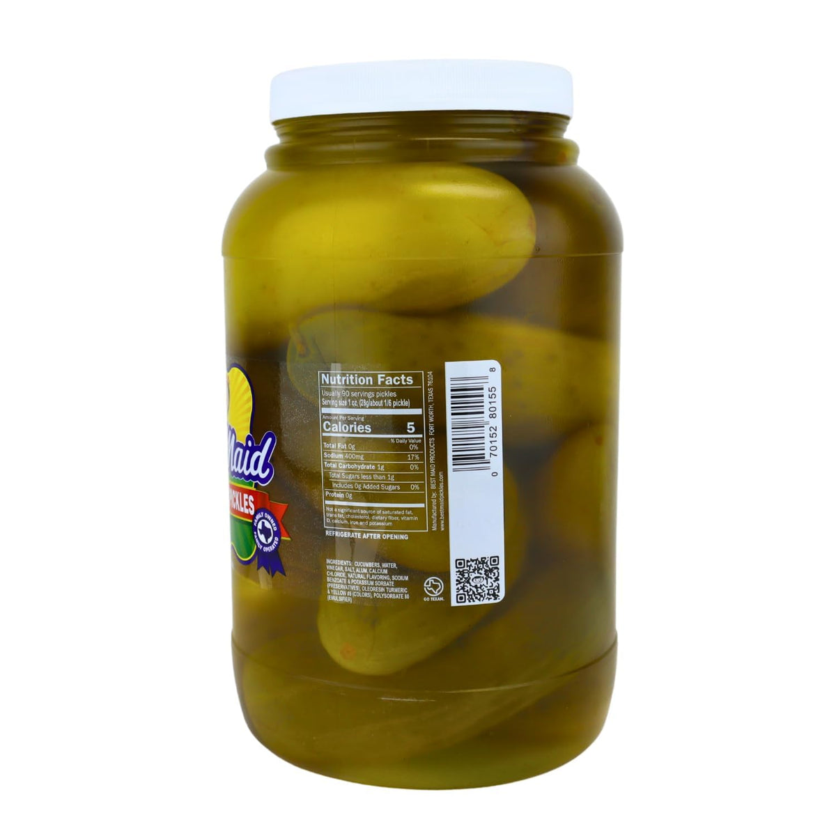 Best Maid Sour Pickles label close-up showing traditional Texas style and heritage flavor.