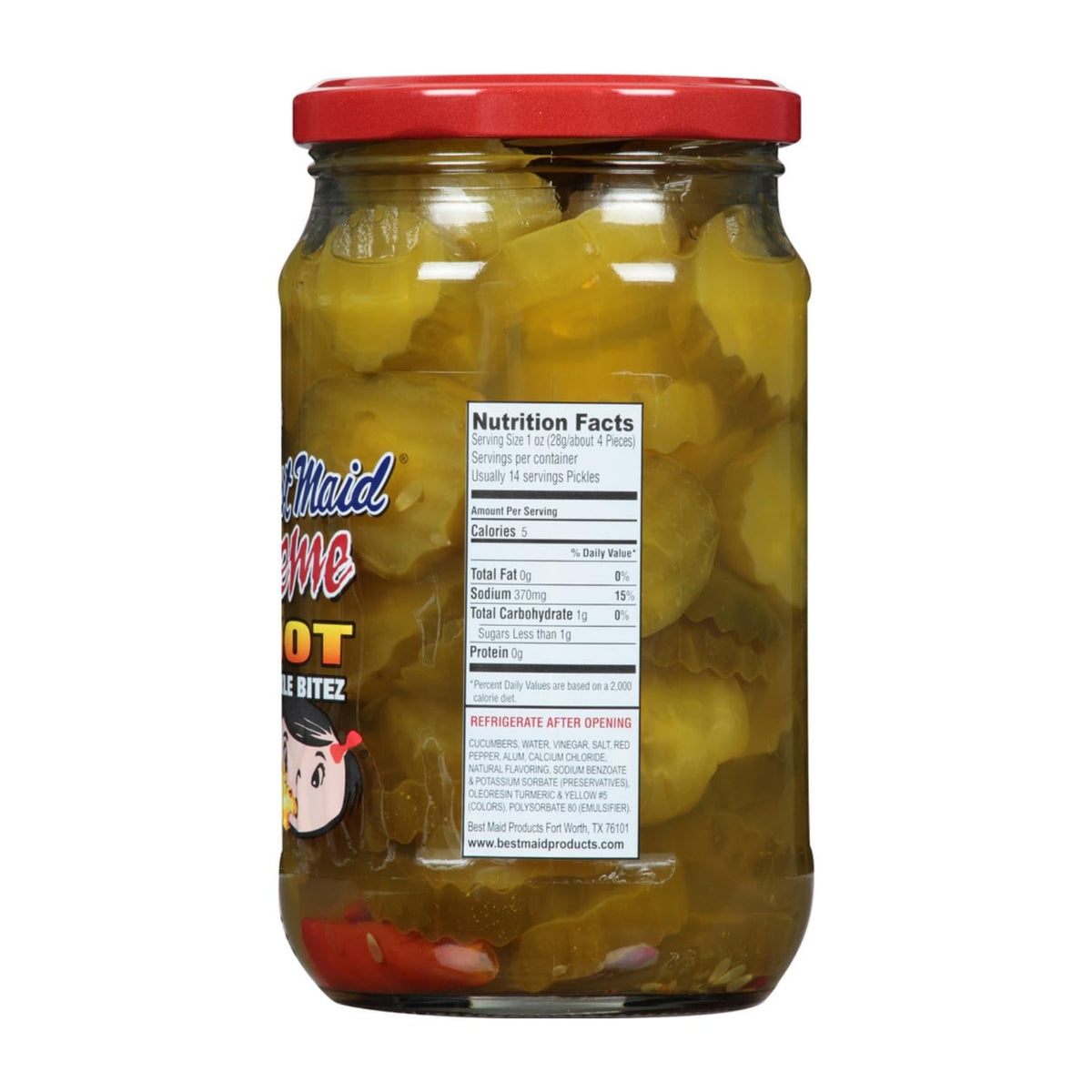 Best Maid Xtreme Hot Pickles in wraps—fiery flavor kick.