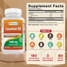 Best Naturals softgel capsules close-up, 1000 mg per softgel for convenient dosing.
