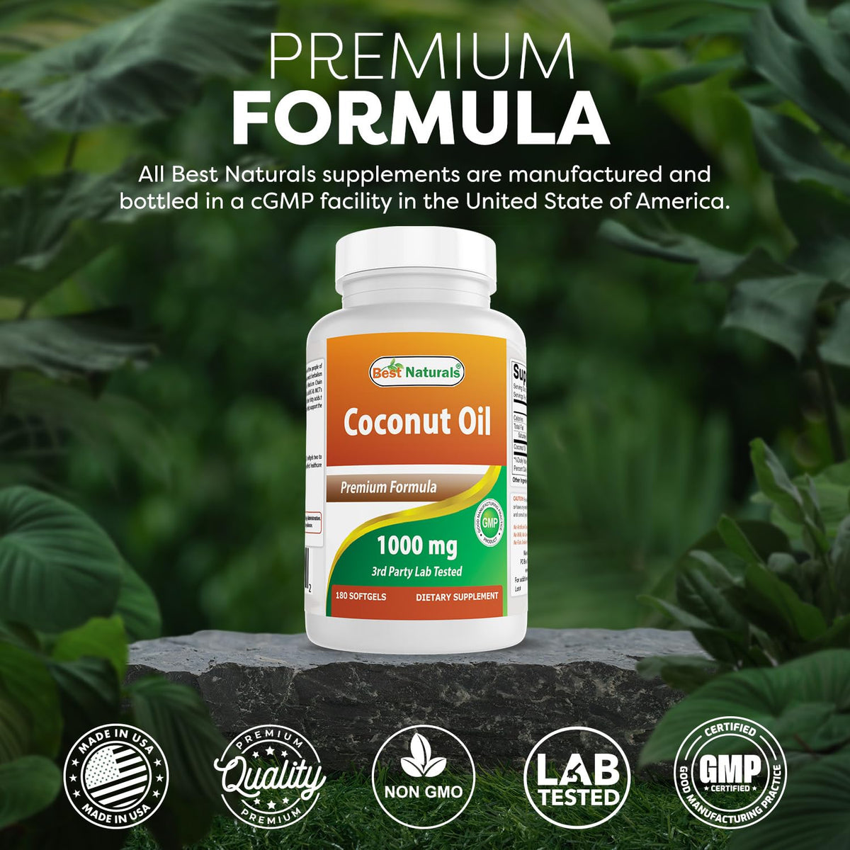 Best Naturals non GMO gluten free label on bottle, clean ingredient promise.