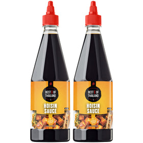 Best of Thailand Hoisin bottle close-up highlighting authentic flavor for sauces and marinades.