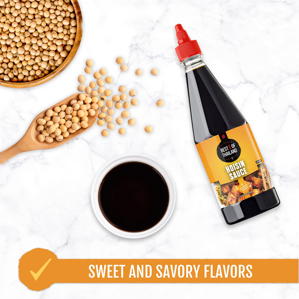Best of Thailand Hoisin glaze over meat adds rich sweet-savory depth.