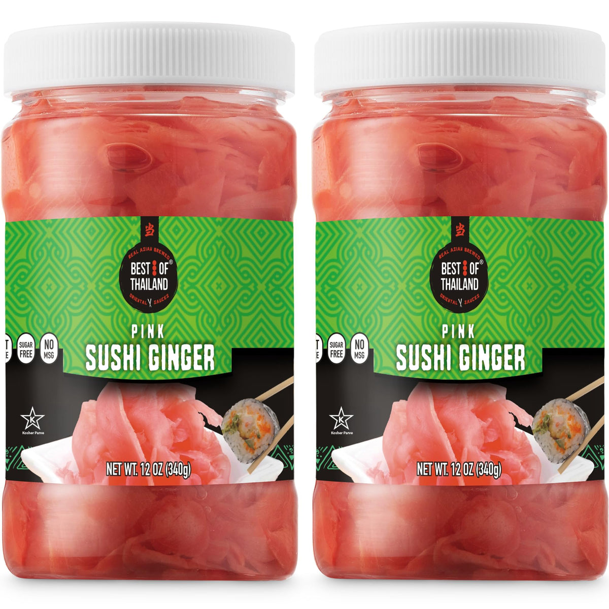 Best of Thailand Japanese pink pickled ginger slices on a plate for sushi tasting