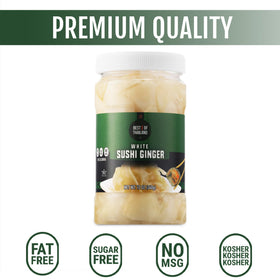 Best of Thailand pickled ginger slices display silky texture for pairing.