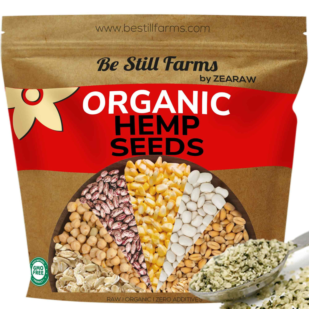Be Still Farms hemp seeds raw bulk 2.8 lb for protein-packed vegan meals.
