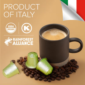Aluminum Bestpresso espresso pods promote freshness and even extraction.