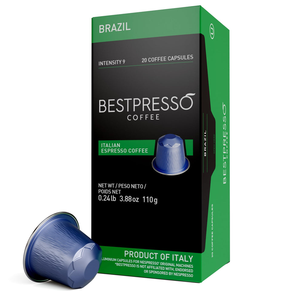 Bestpresso Brazil espresso pods for Nespresso Original machines with rich crema