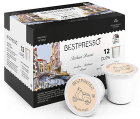Bestpresso dark roast coffee pods ready for a quick morning brew