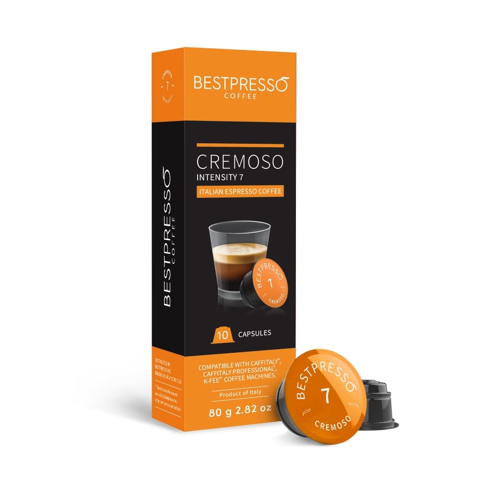 Bestpresso Deciso capsules emphasizing wood notes and rich cocoa flavor