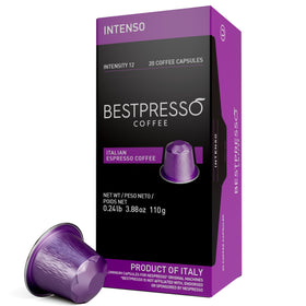 Bestpresso Intenso espresso pod – front view, bold flavor for quick espresso