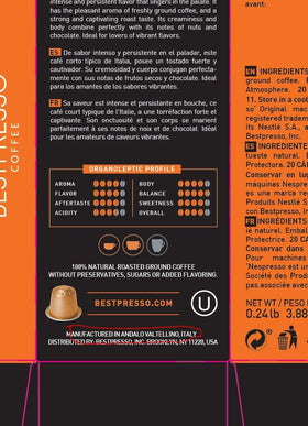 Bestpresso Italian Roast Arabica blend packaging highlights quality
