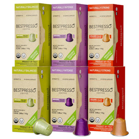 Bestpresso organic USDA coffee pods for Nespresso Original machines, ready for a smooth morning brew.
