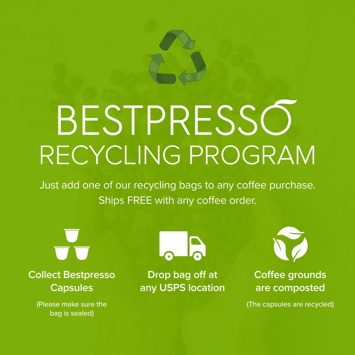 Bestpresso Organic USDA coffee pods packaging box, compact storage ready.