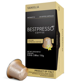 Bestpresso vanilla flavored pods for Nespresso Original machines with vanilla aroma