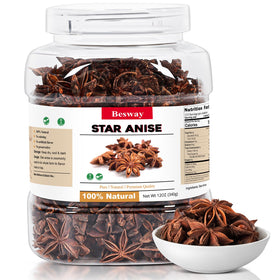 Besway Chinese Star Anise whole pods for braises and broths with warm aroma.