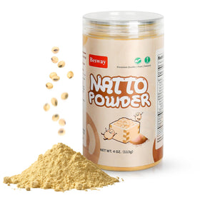 Besway Natto Powder packaging front with resealable bag for easy storage