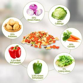 Besway rehydrated vegetables in a bowl ready for soups
