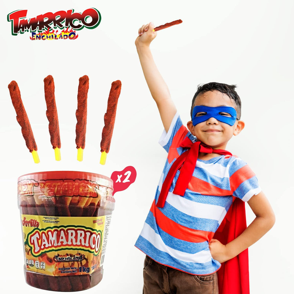 Two-pack display of Betamex Tamarrico tamarind sticks for sale