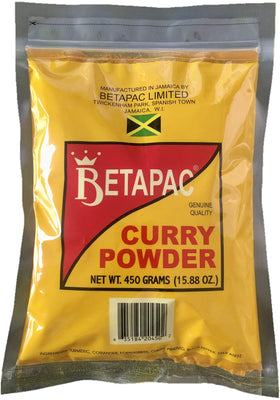 Betapac Curry Powder resealable pouch ready for everyday use in home kitchens.