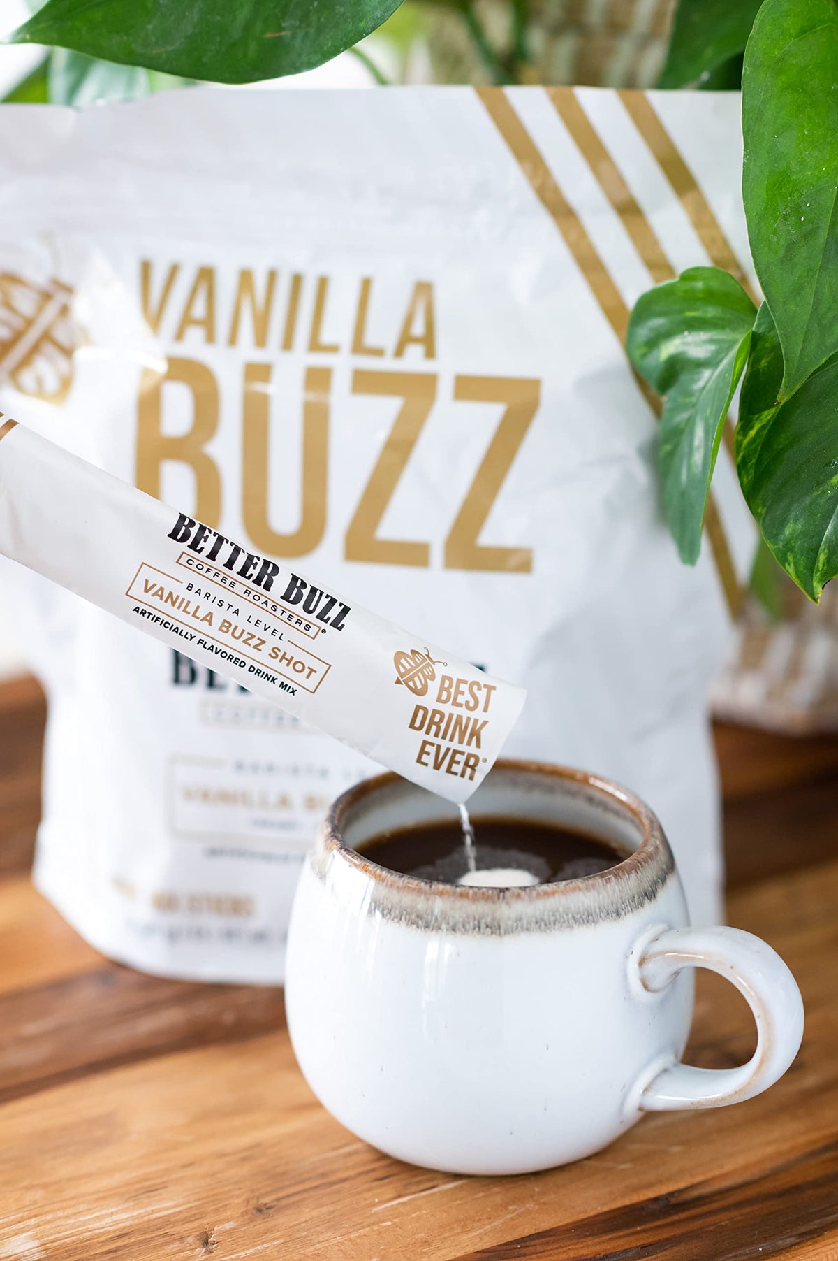 Better Buzz coffee with vanilla creamer offers a smooth, rich finish.