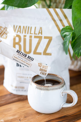 Better Buzz coffee with vanilla creamer offers a smooth, rich finish.