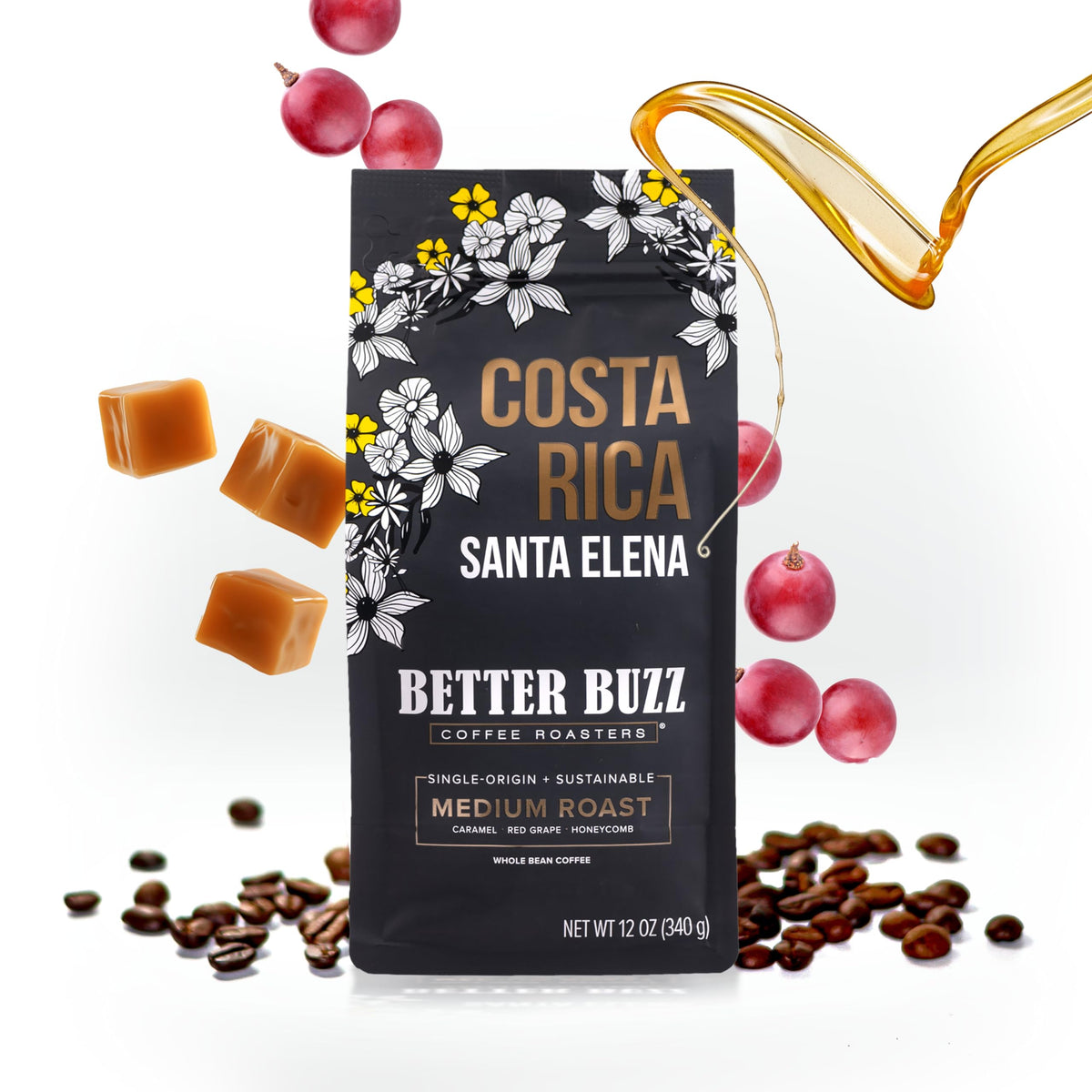 Better Buzz Costa Rica coffee bag featuring organic, ethically sourced beans for a vibrant morning ritual.