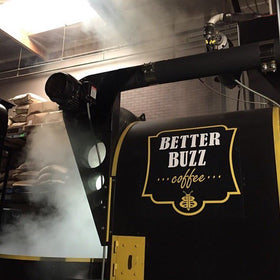 Better Buzz Decaf Espresso beans closeup highlights premium arabica quality.